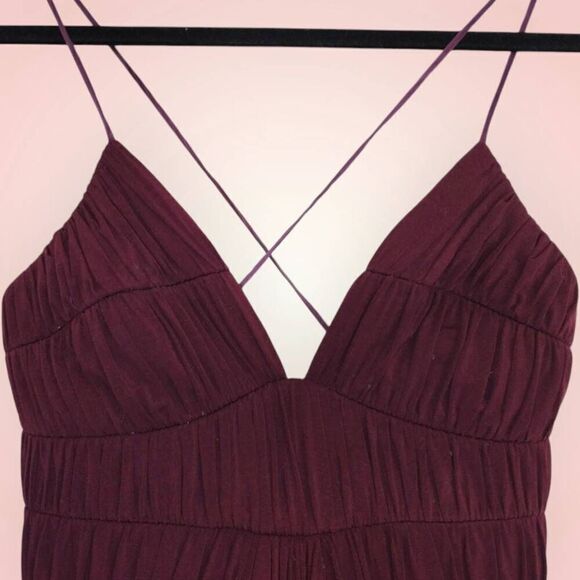 Laundry Shelli Segal Gown Sz 6 Burgundy Strappy Low Back Jersey Knit Swiftie - Picture 5 of 13